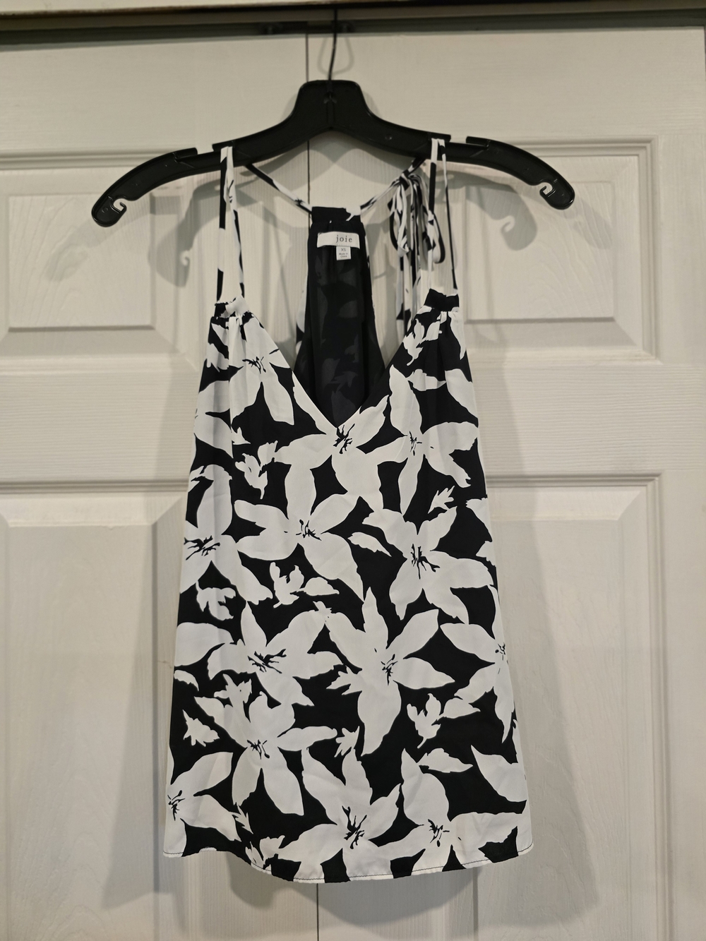 Joie Black & White Floral Silk Cami